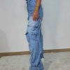 Abbigliamento Diva Calzature | Jumpsuit Cargo Scollo Dritto W11852 Denim