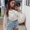 Abbigliamento Diva Calzature | Shorts Vita Alta Taglio Vivo K102 Denim-Chiaro